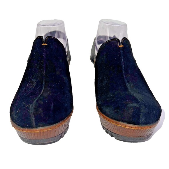 BOC Women's Size 10 M Suede Leather Black Closed Toe Wedge Clogs Sandals - Picture 3 of 7